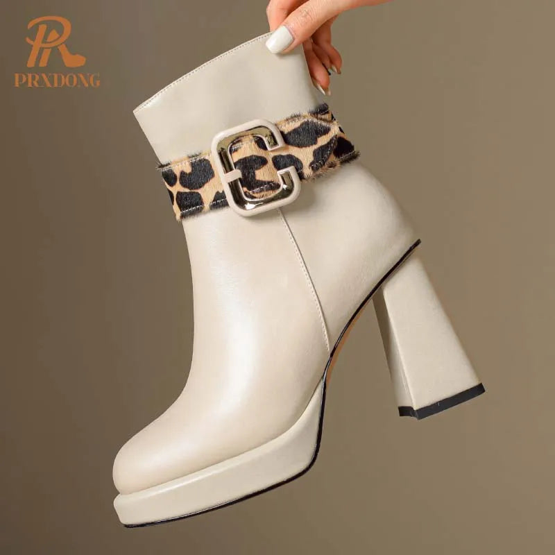 Bottes élégantes en cuir véritable Grace Daux