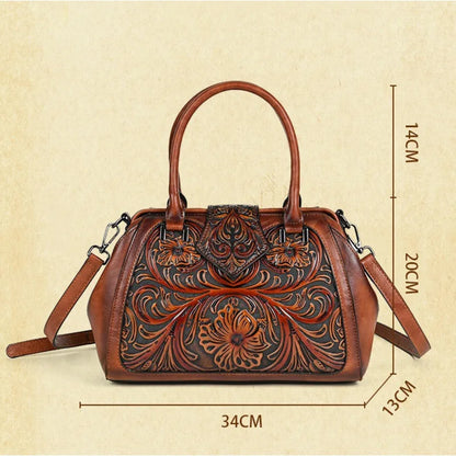 Mala Tote Amélia Vintage – Acabamento Floral de Alta Qualidade