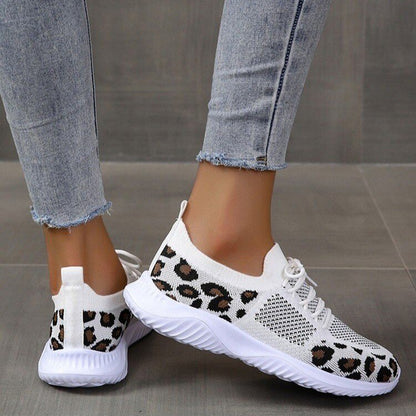 Chaussures de tennis semi-orthopédiques pour femmes à motif léopard