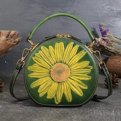 Sac Luna Floral Vintage – Fabriqué en cuir véritable de qualité supérieure 