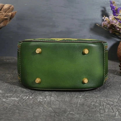 Sac Luna Floral Vintage – Fabriqué en cuir véritable de qualité supérieure 