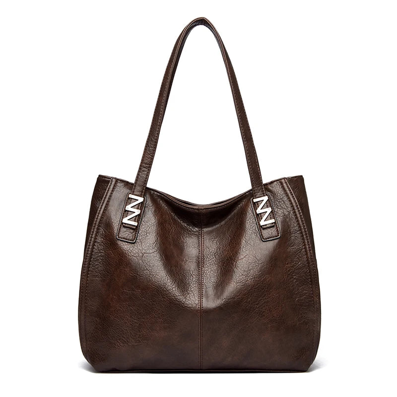 Grand sac à main pour femme en cuir PU souple, luxueux et élégant.