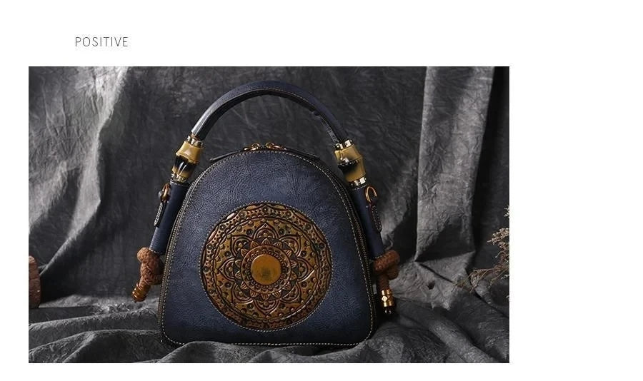 Sac coquillage oriental vintage Mei – Fabriqué en cuir véritable de qualité supérieure