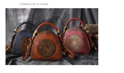 Sac coquillage oriental vintage Mei – Fabriqué en cuir véritable de qualité supérieure