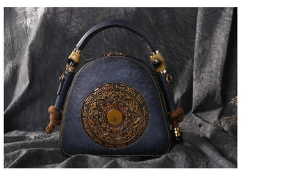 Sac coquillage oriental vintage Mei – Fabriqué en cuir véritable de qualité supérieure