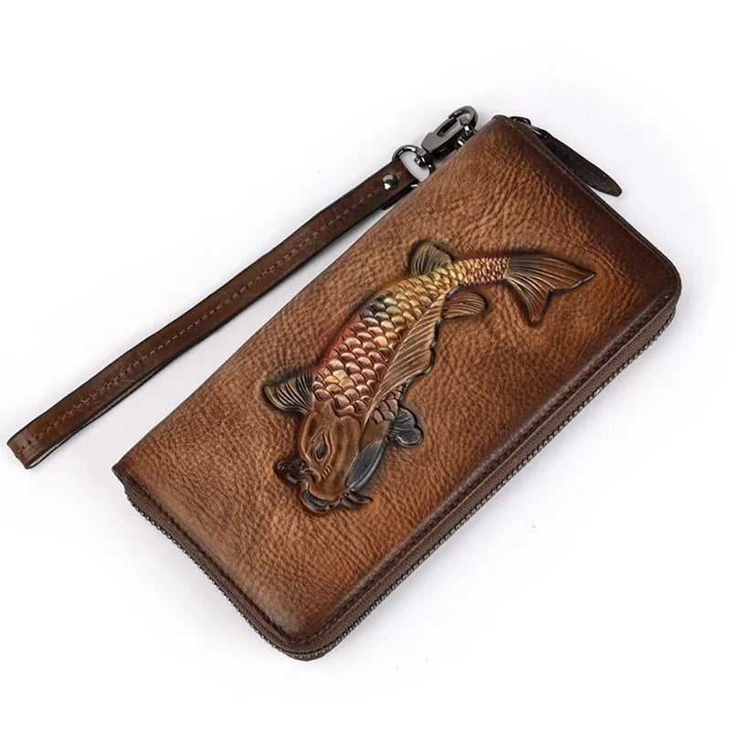 Portefeuille Koi Vintage – Fabriqué en cuir véritable de première qualité