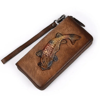 Portefeuille Koi Vintage – Fabriqué en cuir véritable de première qualité