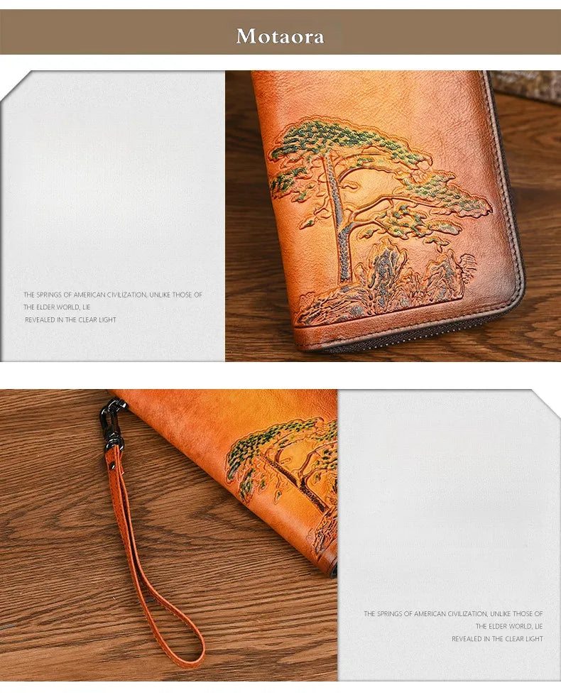Portefeuille Aurora Vintage – Fabriqué en cuir véritable fait main 