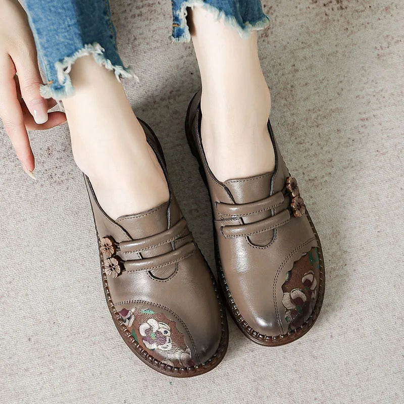 Mocassins en cuir véritable pour femmes GKTINOO, confortables et décontractés