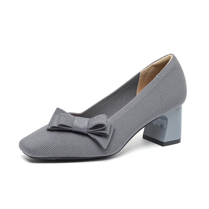 Amélia Violet - Sapato de Salto Médio com Laço Elegante