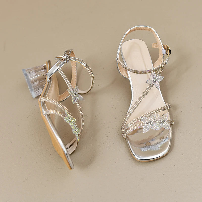 Celina Cristal – Sandálias de Salto Bloco