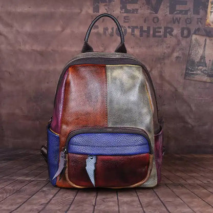 Sac à dos Diana Vintage Patchwork – Fabriqué en cuir véritable de première qualité