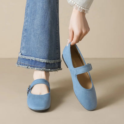 Edana San - Chaussure plate confortable (en cuir suédé)