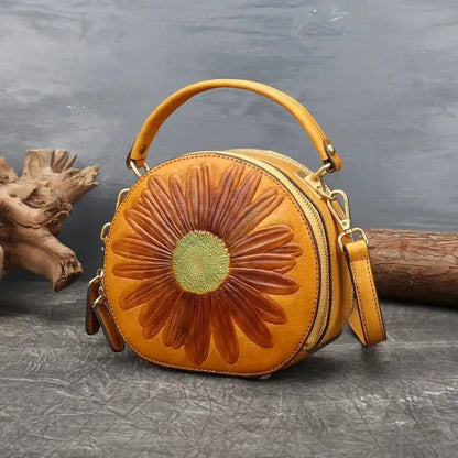 Sac Luna Floral Vintage – Fabriqué en cuir véritable de qualité supérieure 