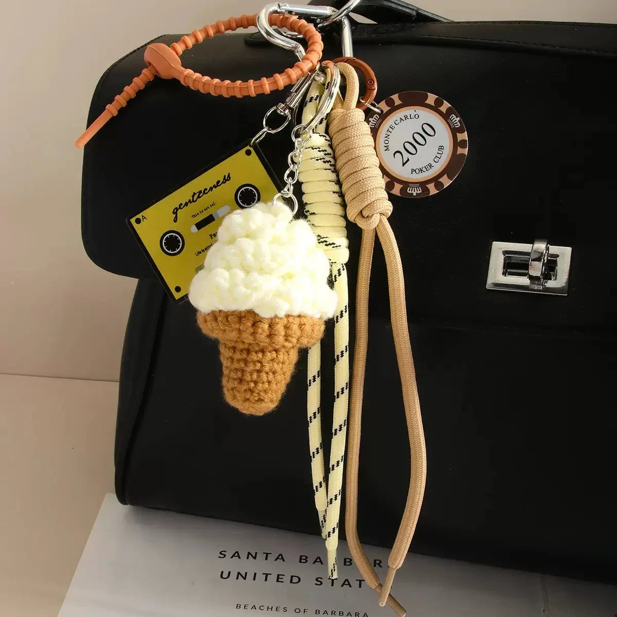 Nouveau produit : pendentif croissant en forme de caneton rôti d'été, accessoire pour sac à dos en forme de cœur, porte-clés