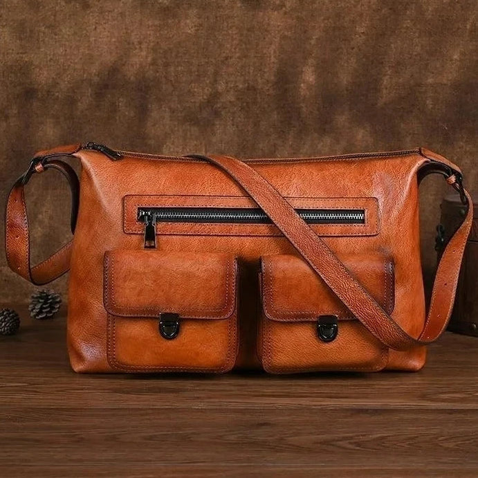 Sac Alba Vintage – Fabriqué en cuir véritable peint à la main