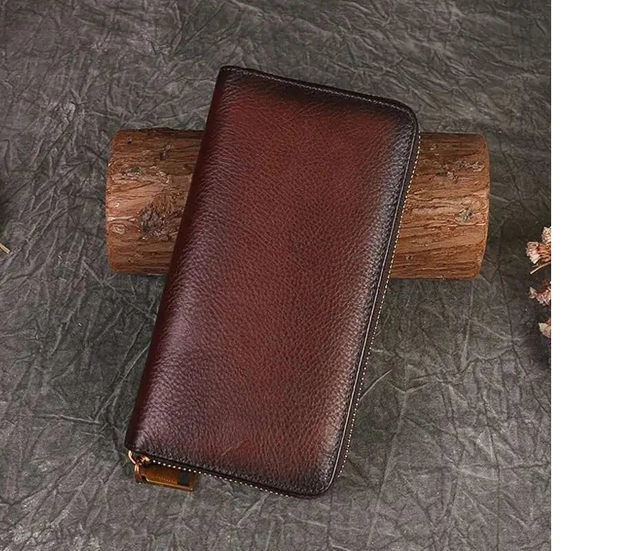 Portefeuille Luna Vintage Cat – Fabriqué en cuir véritable de qualité supérieure