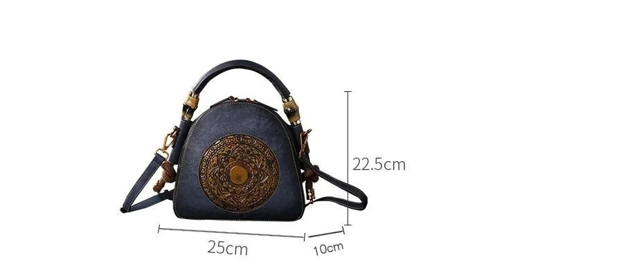 Sac coquillage oriental vintage Mei – Fabriqué en cuir véritable de qualité supérieure