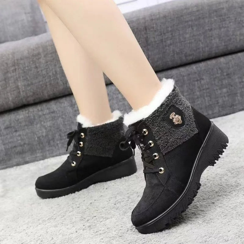 Terenne - Bottes rétro pour femmes avec doublure en laine