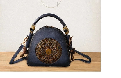 Sac coquillage oriental vintage Mei – Fabriqué en cuir véritable de qualité supérieure