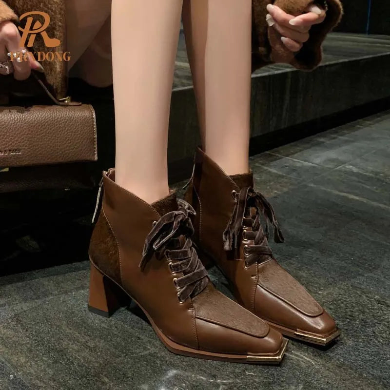Qua Daux - Chaussure en cuir véritable et textile