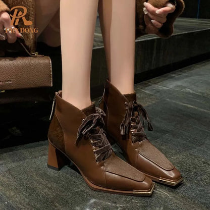 Qua Daux - Chaussure en cuir véritable et textile