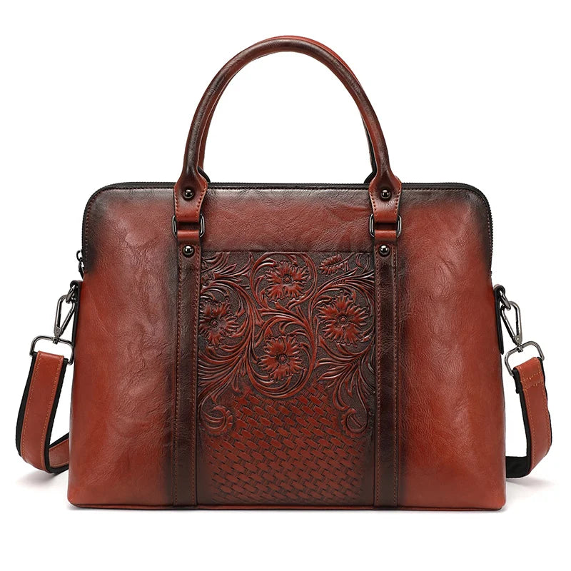 Mala Executiva Helena Vintage – Em Couro Natural Premium