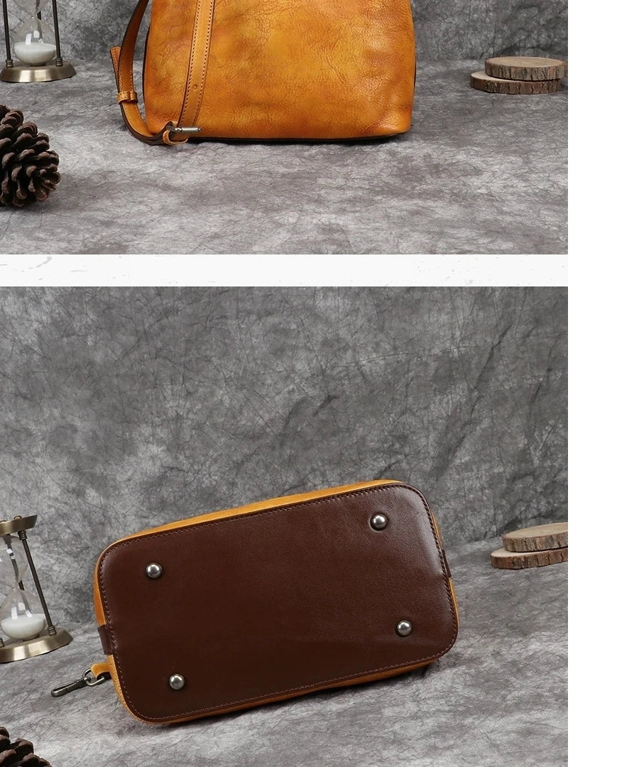 Sac seau Helena Vintage – Fabriqué en cuir véritable de première qualité
