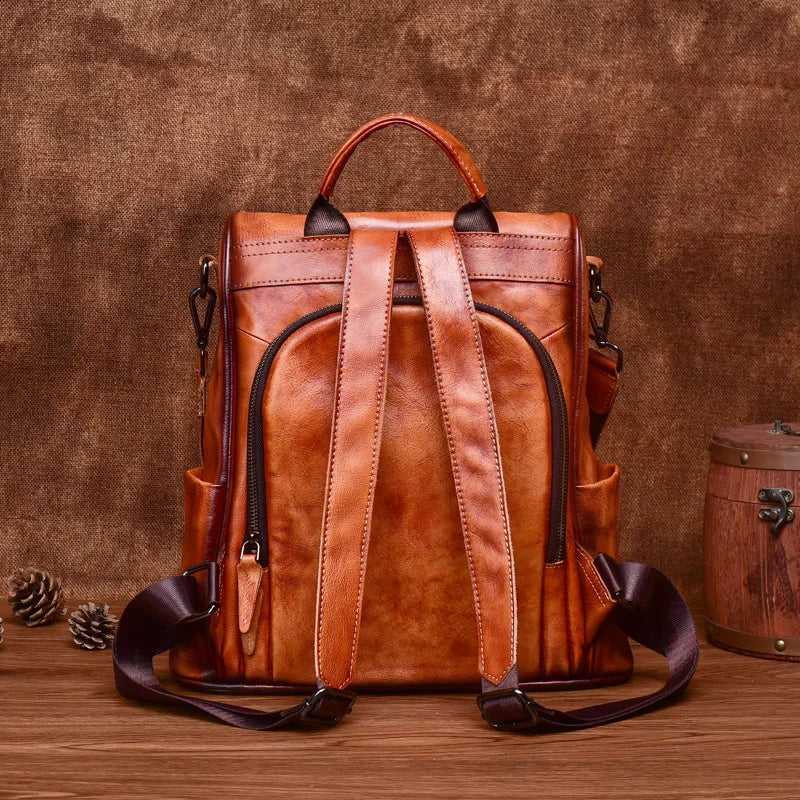 Sac à dos vintage Valeria – Fabriqué en cuir véritable de première qualité