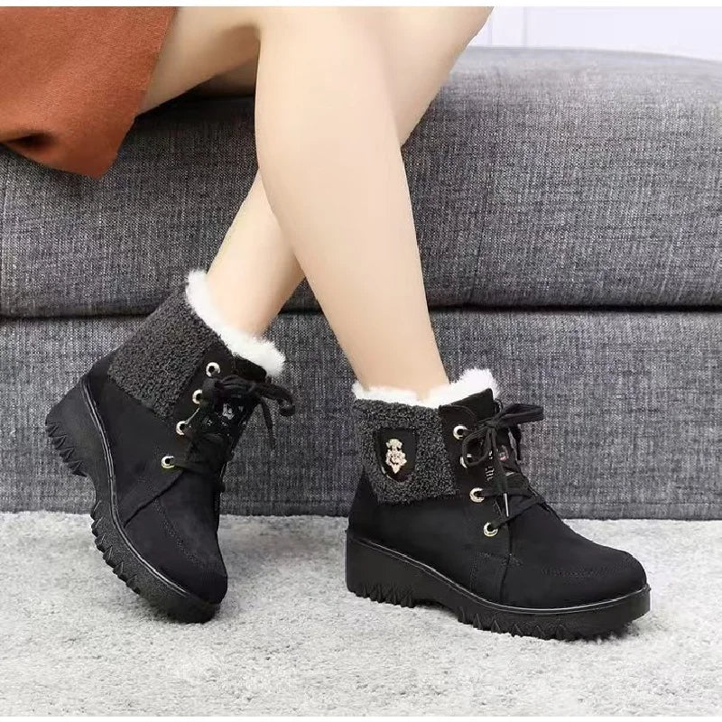 Terenne - Bottes rétro pour femmes avec doublure en laine