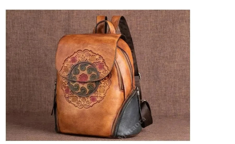 Mochila Hanami Vintage – Em Couro Genuíno Artesanal