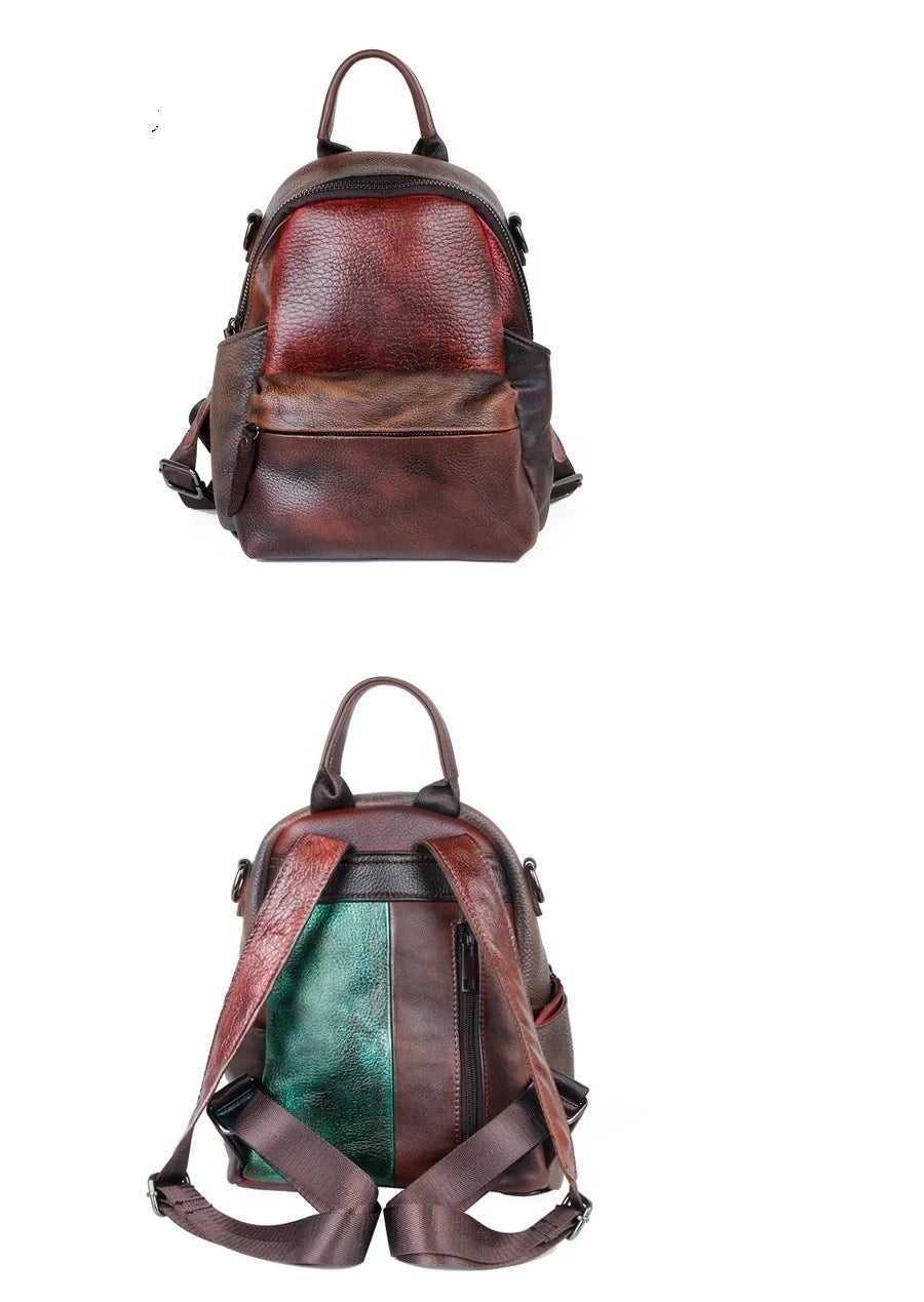 Sac à dos Diana Vintage Patchwork – Fabriqué en cuir véritable de première qualité