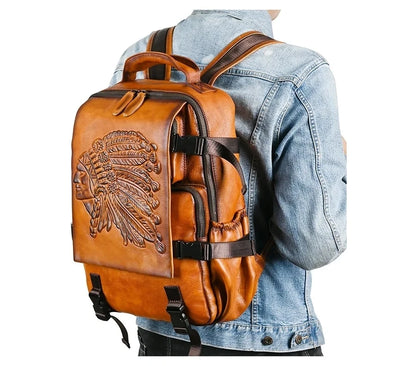 Sac à dos vintage Aurora haut de gamme – Fabriqué en cuir véritable de haute qualité