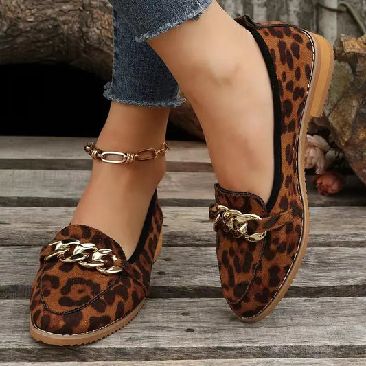 Lady Leopard - Mocassin décontracté pour femme, ultra confortable.