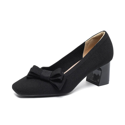 Amélia Violet - Sapato de Salto Médio com Laço Elegante
