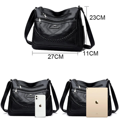 Sac « Vera Soft » – Sac multipoches pour femme en cuir végan luxueux