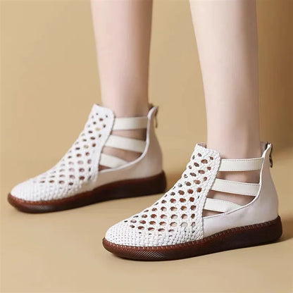 Bottine sandale RAFEZZI Cléopâtre - Confortable et élégante (Cuir véritable)