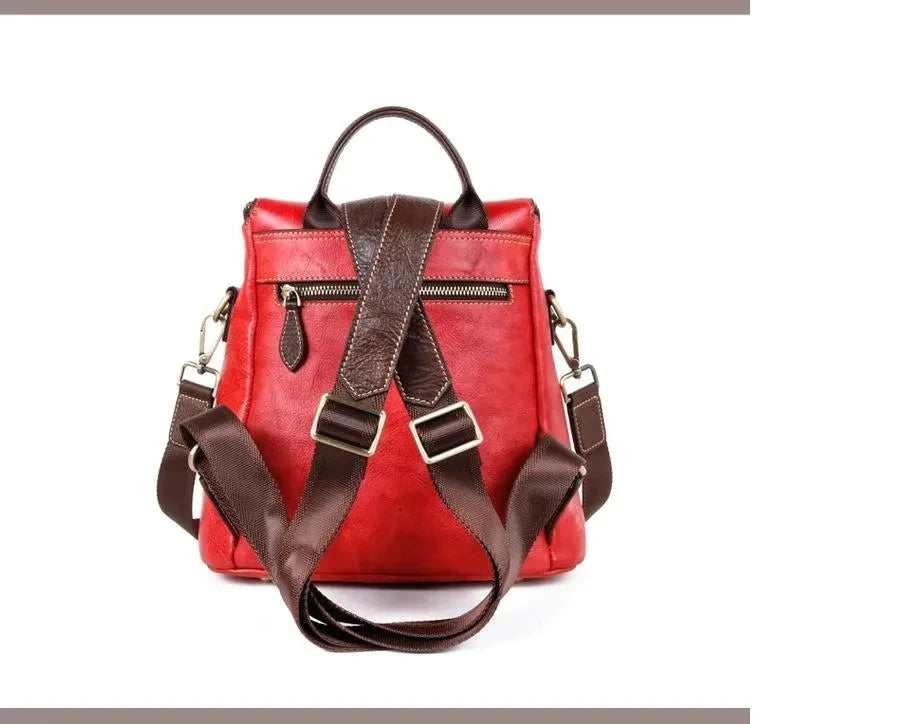 Sac à dos Matilde Vintage à motif floral – Fabriqué en cuir véritable de première qualité 