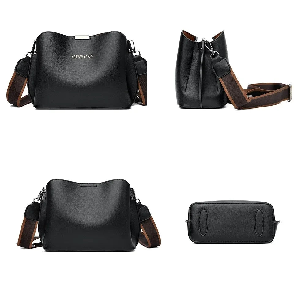 Sac à main élégant à trois compartiments pour femme