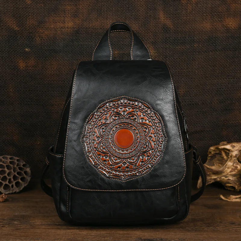 Sac à dos géométrique vintage Laura – Design élégant et de haute qualité