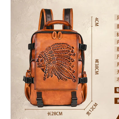 Sac à dos vintage Aurora haut de gamme – Fabriqué en cuir véritable de haute qualité