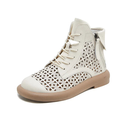 Bottes pour femmes GKTINOO, cuir véritable, découpes respirantes