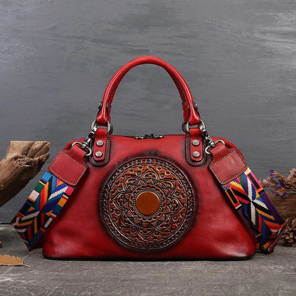 Sac Boston Camila Vintage – Fabriqué en cuir véritable de première qualité