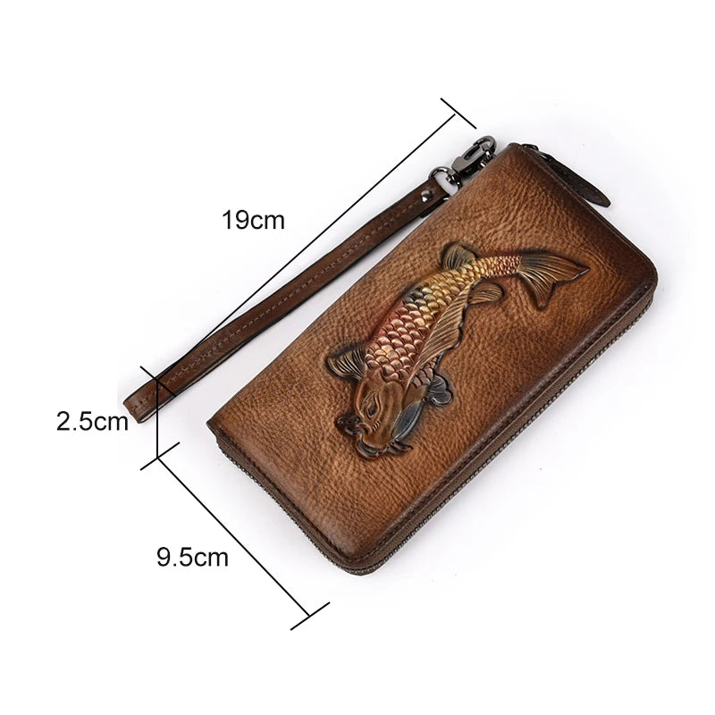Portefeuille Koi Vintage – Fabriqué en cuir véritable de première qualité