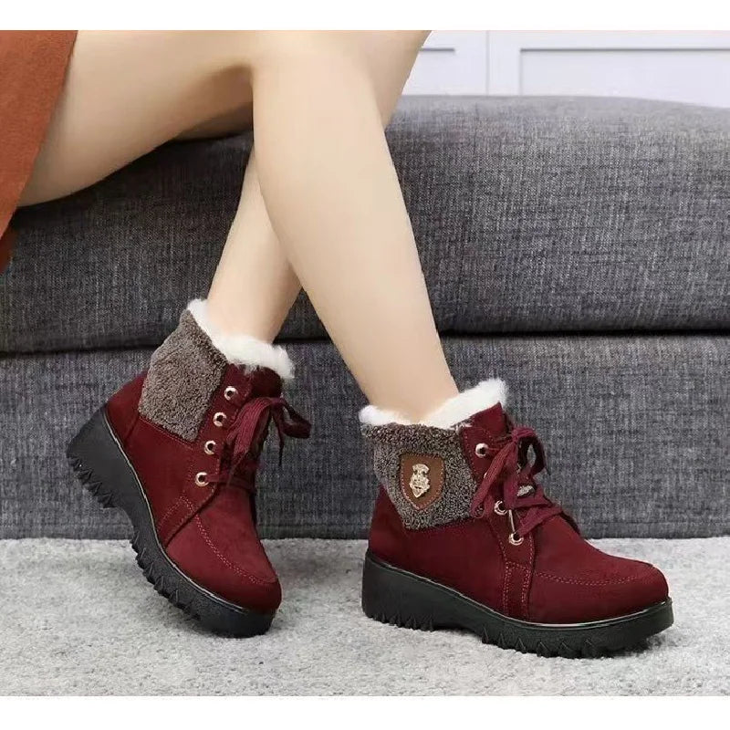 Terenne - Bottes rétro pour femmes avec doublure en laine
