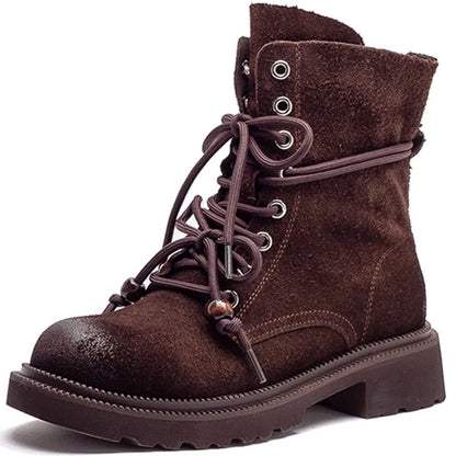 Bottes en cuir pour femme, mi-mollet, talon carré