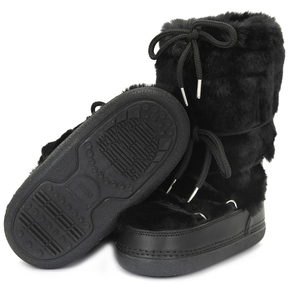 Gio Daux - Bottes en cuir véritable et textile