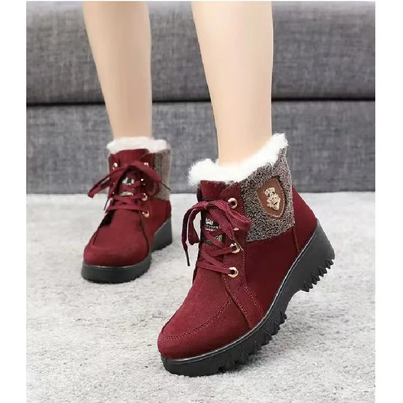 Terenne - Bottes rétro pour femmes avec doublure en laine