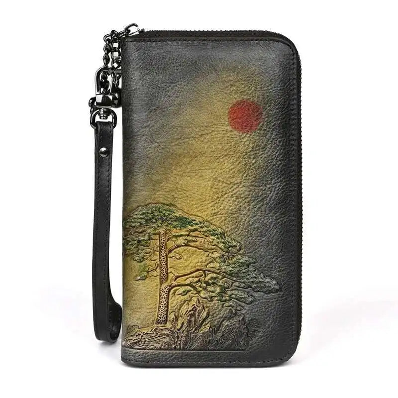 Portefeuille Aurora Vintage – Fabriqué en cuir véritable fait main 
