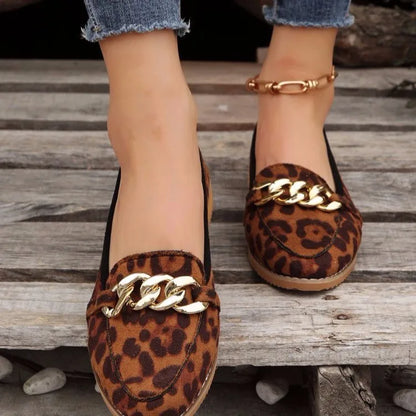 Lady Leopard - Mocassim casual feminino Super Confortável